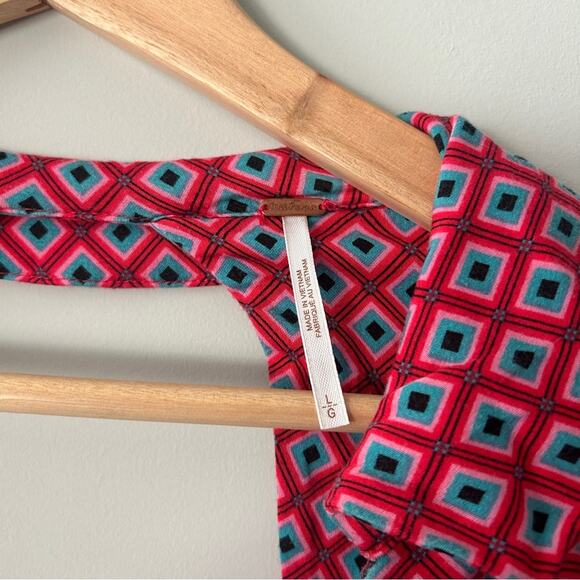 Free People It Takes Two Wrap Mini Dress Long Sleeve Geometric Print Size Large - Picture 4 of 11